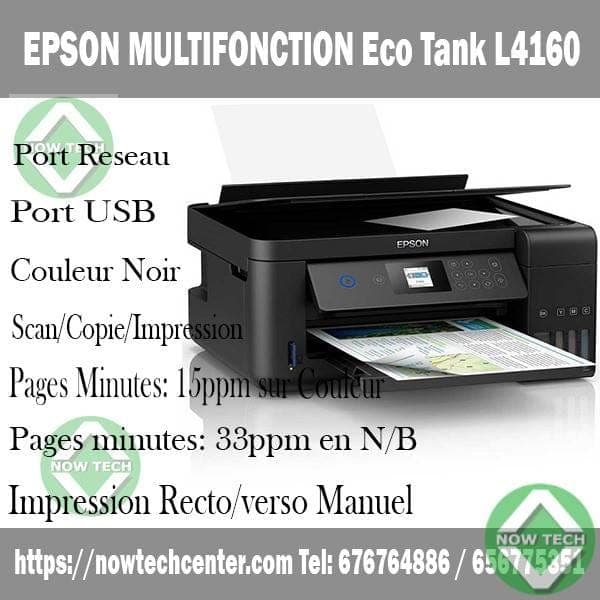 imprimante Epson EcoTank L4160 en vente au Cameroun bon prix