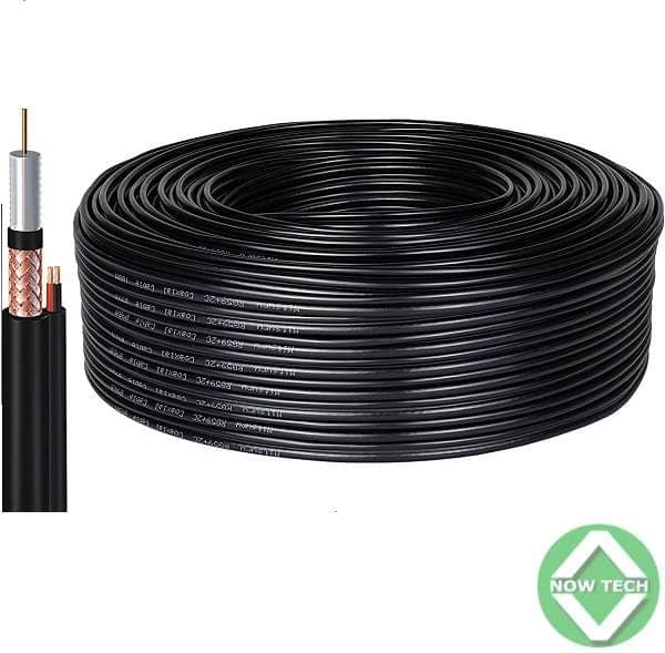 Cable Coaxial RG59 avec cable alimentation Camera noir 100 m – en vente au Cameroun