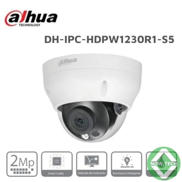 Camera IP Dahua, dome 2MP DH-IPC-HDPW1230r1-S5