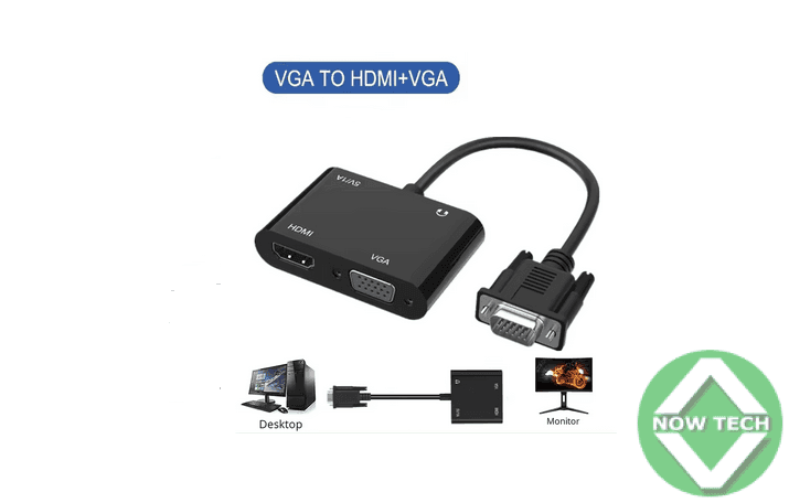 Adaptateur VGA vers HDMI + VGA bon prix en vente