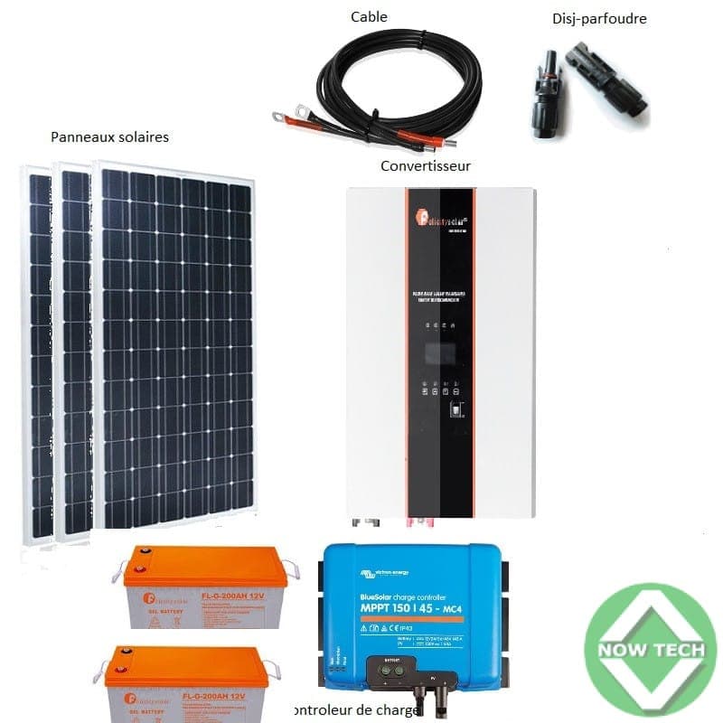Kit solaire 05 Panneaux de 260W puissance 3KVA bon prix en vente