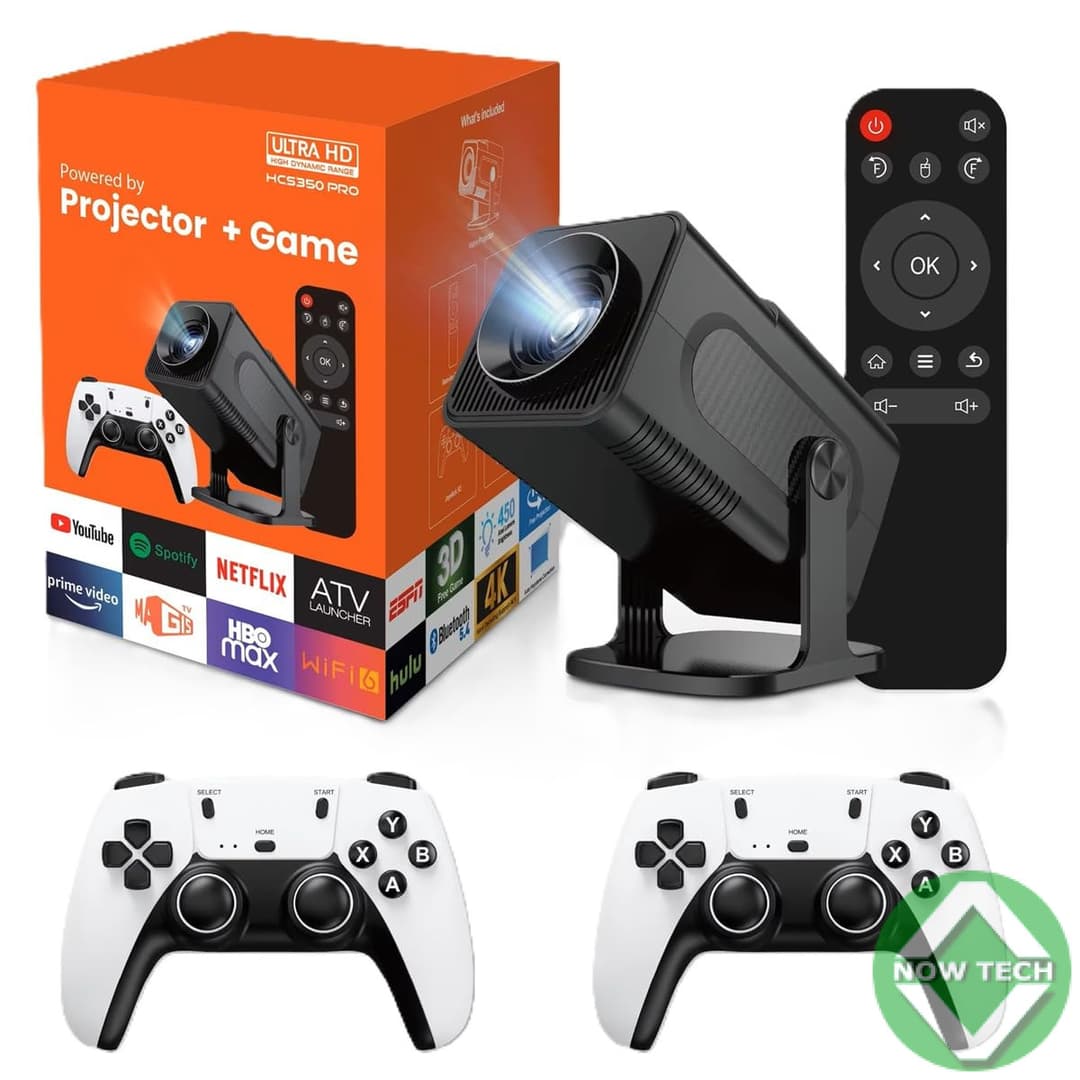 Projecteur de jeu portable 4K HCS350max avec manettes sans fil bon prix en vente
