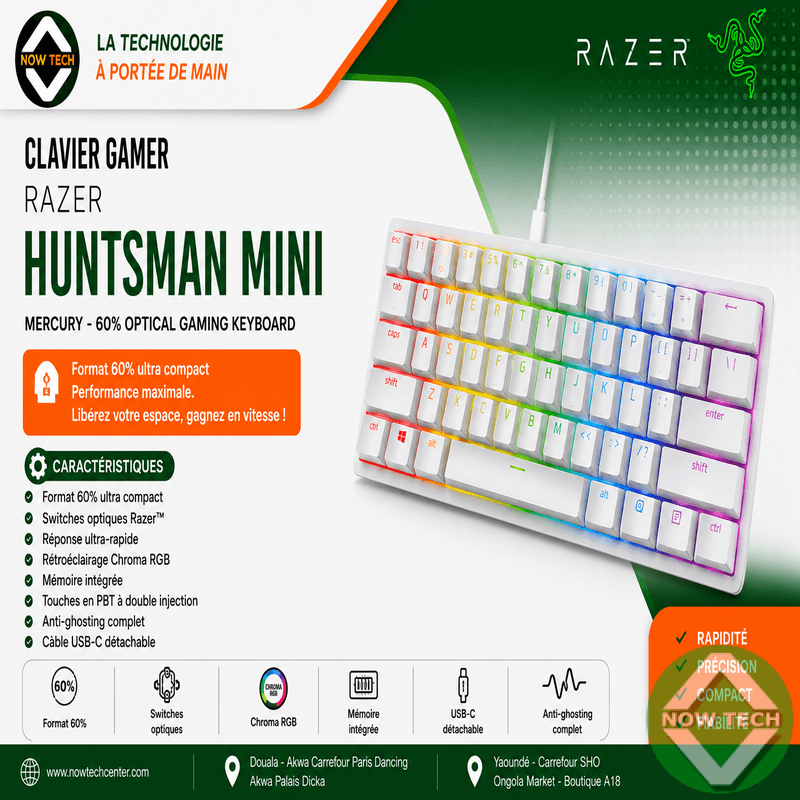 Mini Clavier Gaming Razer Huntsman bon prix en vente