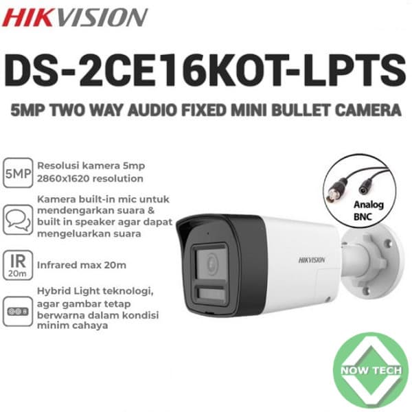 Camera AHD Hikvision DS-2CE16KOT-LPTS 3k hybrid two way audio en vente