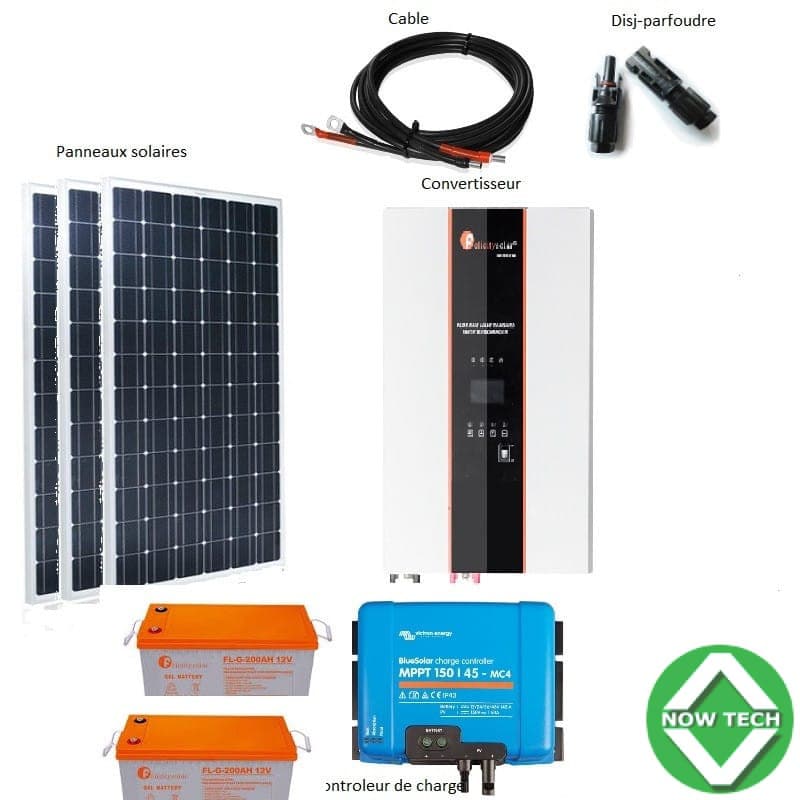 kit solaire 1KVA 02 panneaux solaires 580w bon prix en vente au Cameroun