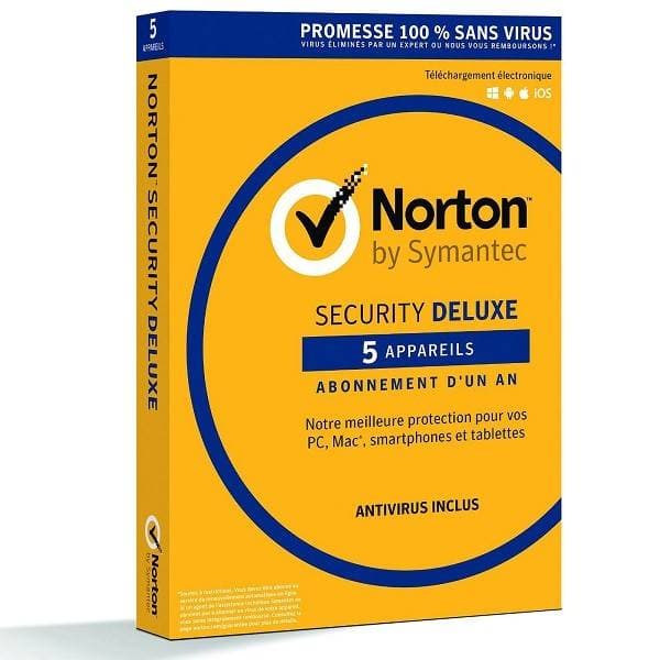 Antivirus Norton deluxe 5 postes / 1 an bon prix en vente au Cameroun